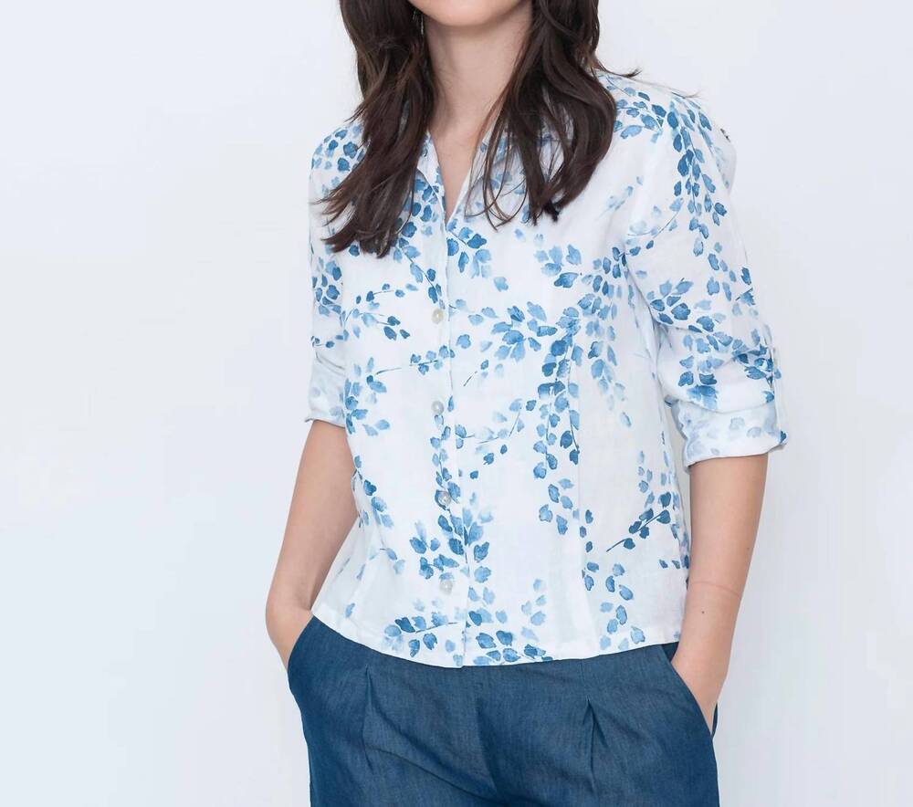 NEW BLUEBERRY tailored shirt in white flora